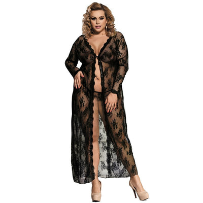 Women Temptation Lace Robe Lingerie