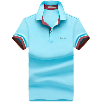 Men's Short Sleeve Cotton Lapel Polo Shirt