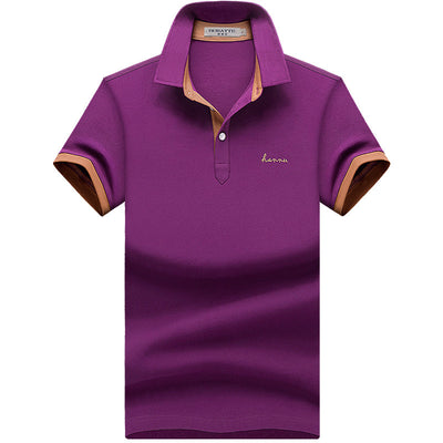 Men's Short Sleeve Cotton Lapel Polo Shirt