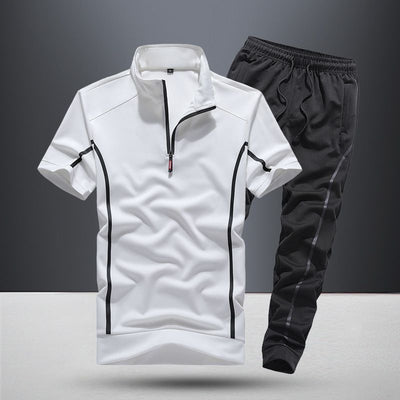 Sportswear Men's Short Sleeve Casual Running 2 Piece Suit