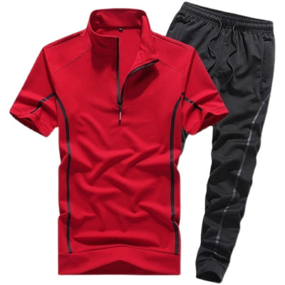 Sportswear Men's Short Sleeve Casual Running 2 Piece Suit