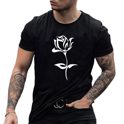 Men's Rose Print T Shirt