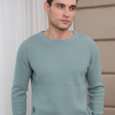 Men's Cashmere Sweater Thickened Round Neck Loose Pullover Sweater