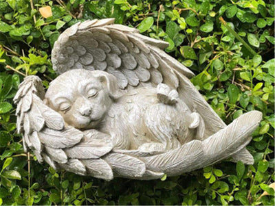 Beautiful Resin Angel Dog Cat Statue Memorial
