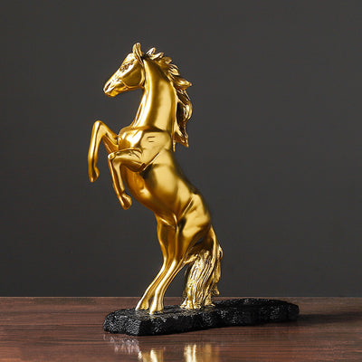 Golden Statue Resin Horse -Bottle Holder
