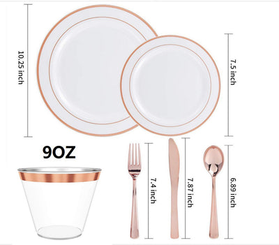 Round Hard Plastic Dinner Plates & Accessory Set