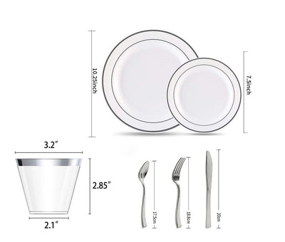 Round Hard Plastic Dinner Plates & Accessory Set