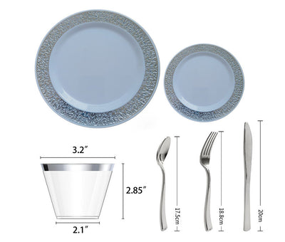 Round Hard Plastic Dinner Plates & Accessory Set