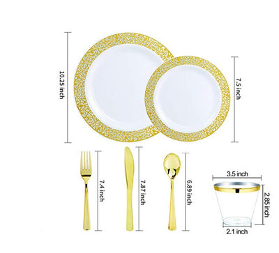 Round Hard Plastic Dinner Plates & Accessory Set