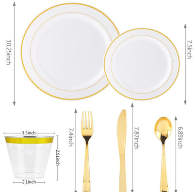Round Hard Plastic Dinner Plates & Accessory Set