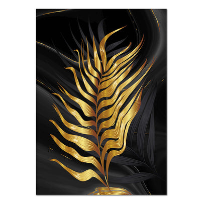 3-Piece Golden Leaf Painting