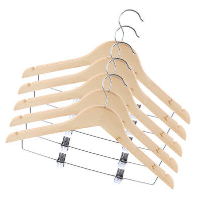 Solid Clothes Wood Hangers Set of 5