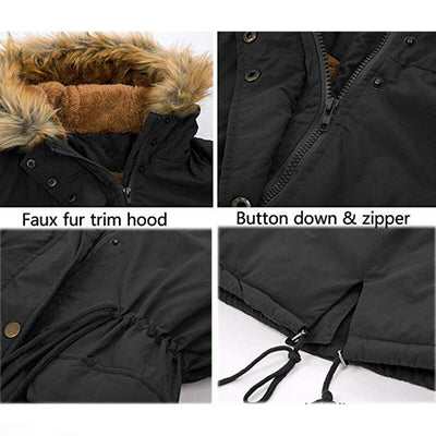 Hooded Fur Collar Jacket