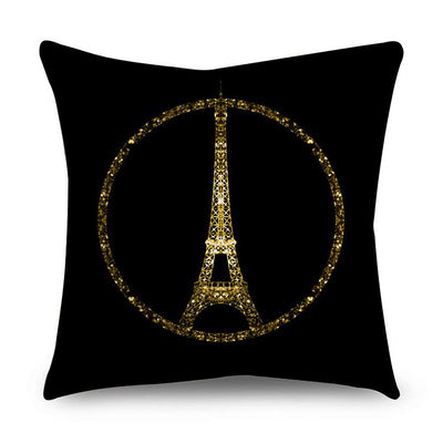 2 Piece Set Black Gold Cushion Covers