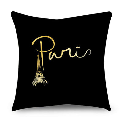 2 Piece Set Black Gold Cushion Covers