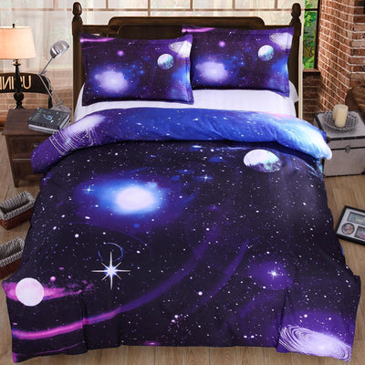 Starry sky print four-piece bedding