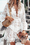 Lace Long Sleeve V-Neck Dress