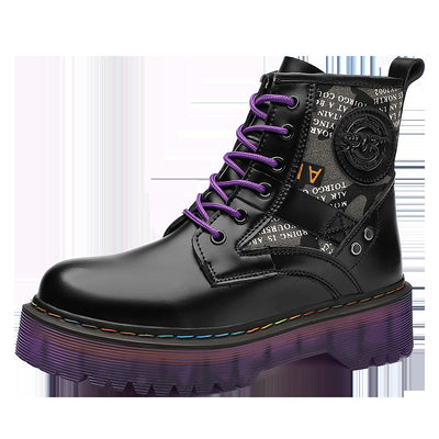 Leather Dr Martin Boots High-Top Laces