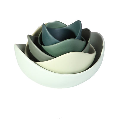 Colorful Lotus Ceramic Bowls Set