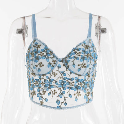 Lace Embroidery Lingerie Top