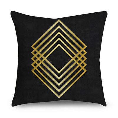 2 Piece Set Black Gold Cushion Covers