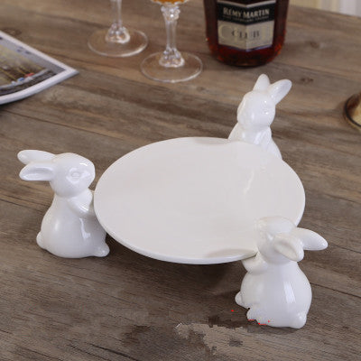 Rabbit Dessert Ceramic Fruit Plate