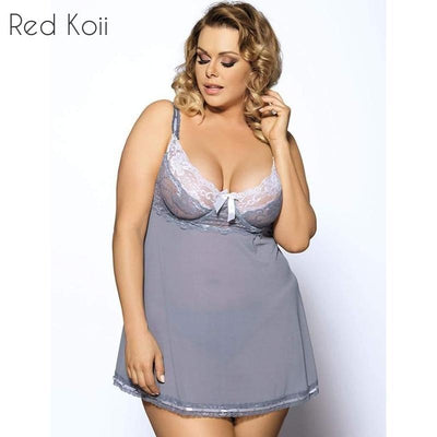 Sexy Lingerie Gray Color Babydoll Plus Size