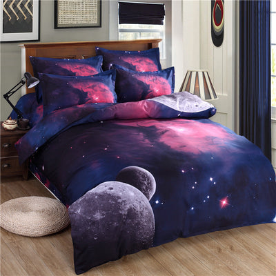 Starry sky print four-piece bedding