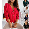 V Neck Button Bottoming Top