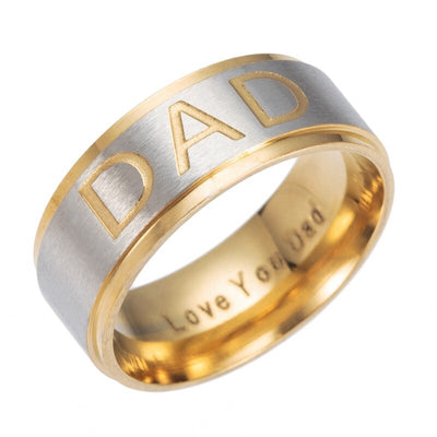 Stainless Steel Letter DAD Ring