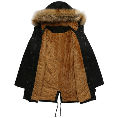 Hooded Fur Collar Jacket