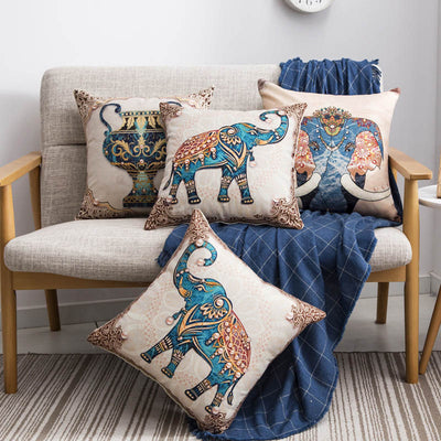 Elephant Pillow Cushion Cover