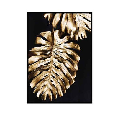 Golden Leaf Canvas Painting