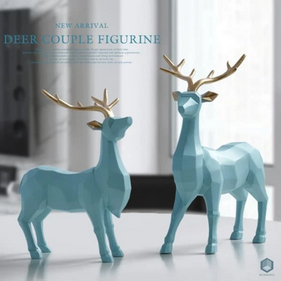 Deer Figurines 2 Pce Set