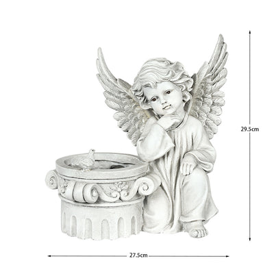 Angel Resin Cylinder Sculpture Flower Pot