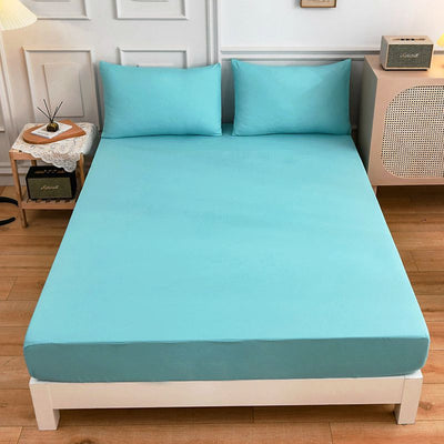 Cotton Bed Flat Sheet Fitted Sheet Pillow Case 3 Piece Set