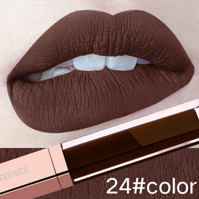 24 Color Make Up Liquid Lipstick Waterproof Mate Lip Long Lasting Matte Lip Gloss Black Blue Nude Lipstick