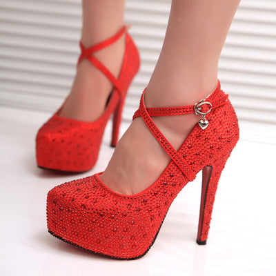 Platform Rhinestone High Heels