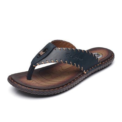Men Outdoor Leather Flip Flops Sandals
