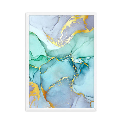 Abstract Green Gold Foil Canvas