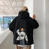 Men's Coat Loose Print Hooded Casual Jacket