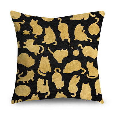 2 Piece Set Black Gold Cushion Covers