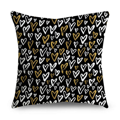 2 Piece Set Black Gold Cushion Covers