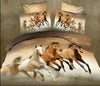 Running Horses Queen Size 4 Pce Bedding Set