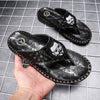 Men Outdoor Leather Flip Flops Sandals