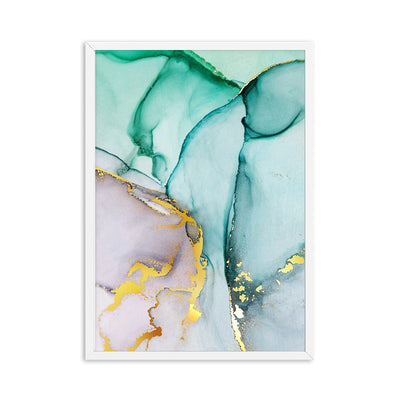 Abstract Green Gold Foil Canvas