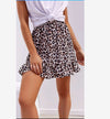 Leopard-Print Elasticated Ruffled Skirt