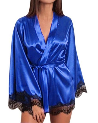 Silk Lace Lingerie Nightdress Robe