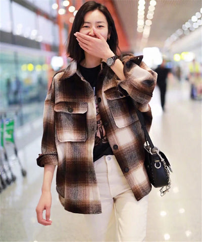 Loose Plaid Shirt