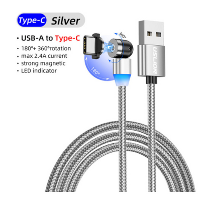 Rotating elbow magnetic data cable